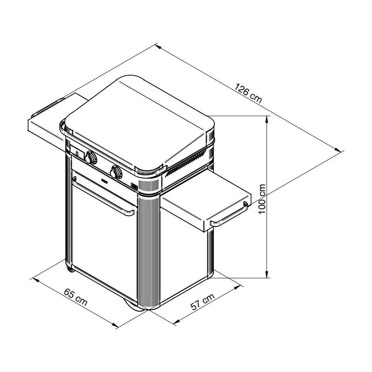 PLANCHA A GAS COMBO ENOSIGN 65 NERO & INOX CON COPERCHIO