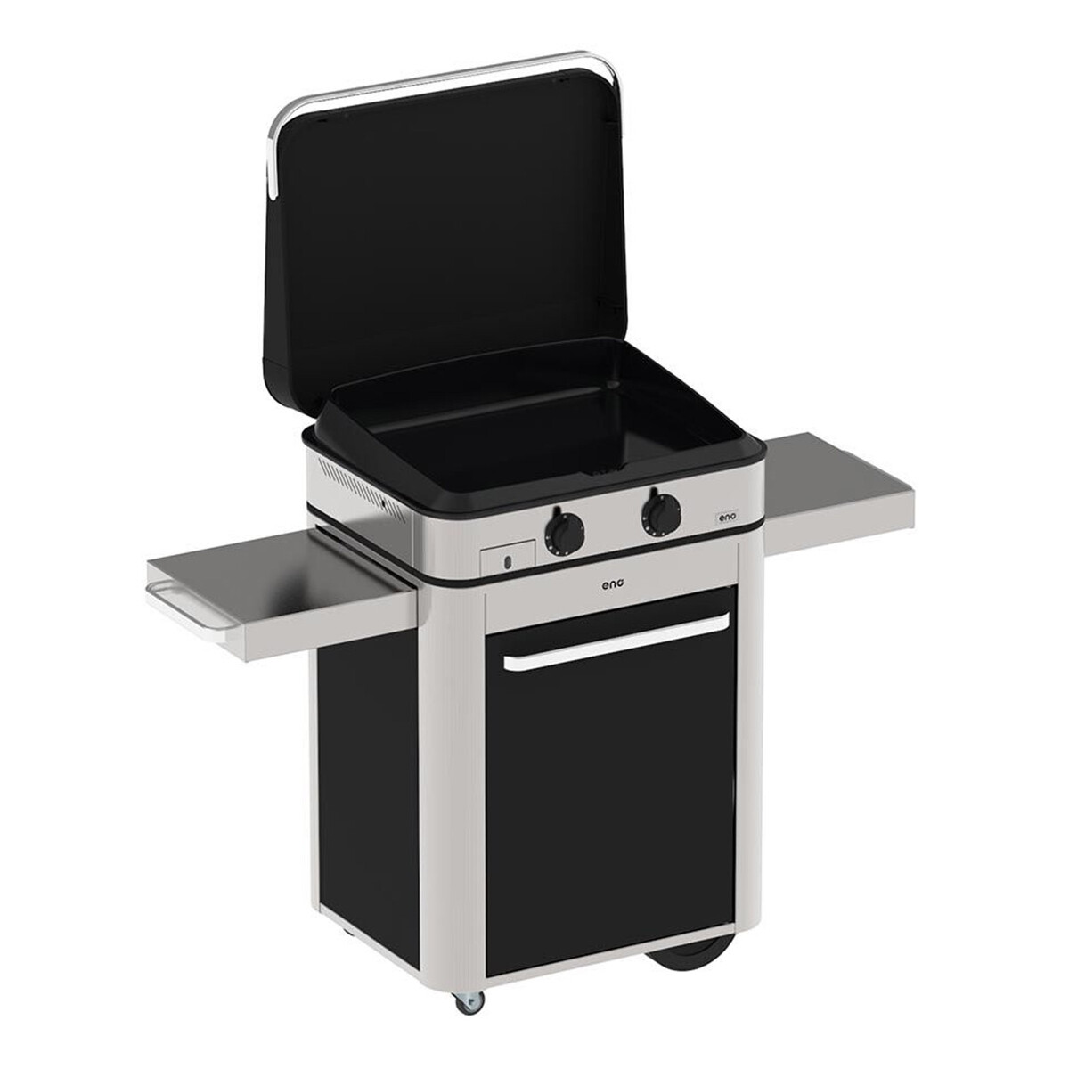 PLANCHA A GAS COMBO ENOSIGN 65 NERO & INOX CON COPERCHIO