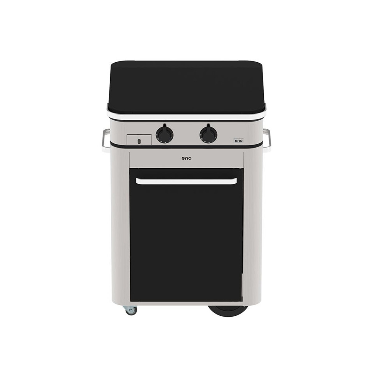 PLANCHA A GAS COMBO ENOSIGN 65 NERO & INOX CON COPERCHIO