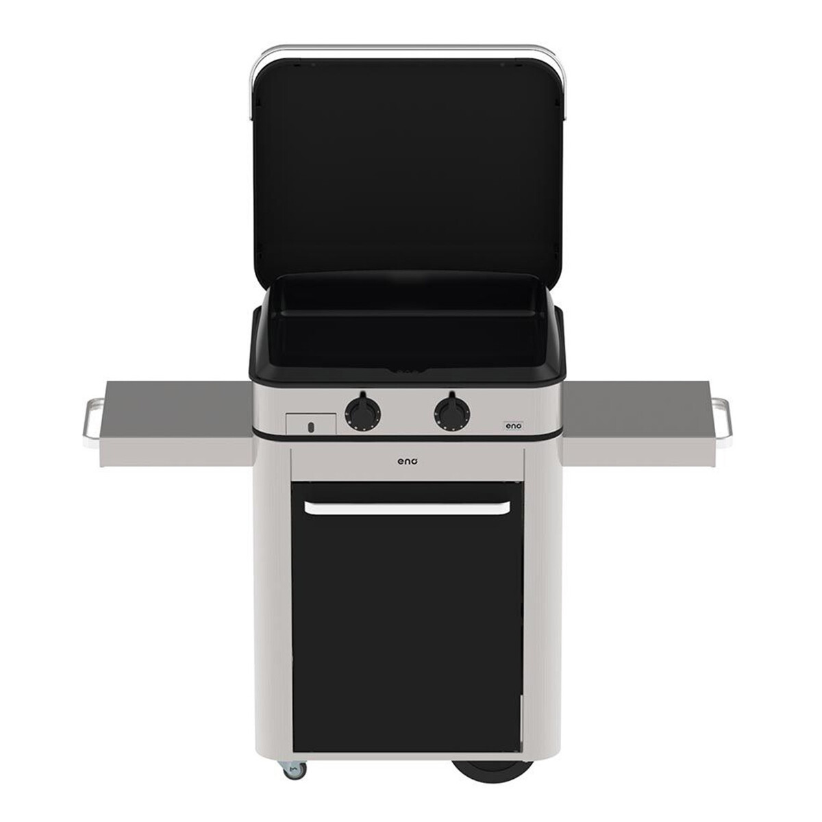 PLANCHA A GAS COMBO ENOSIGN 65 NERO & INOX CON COPERCHIO