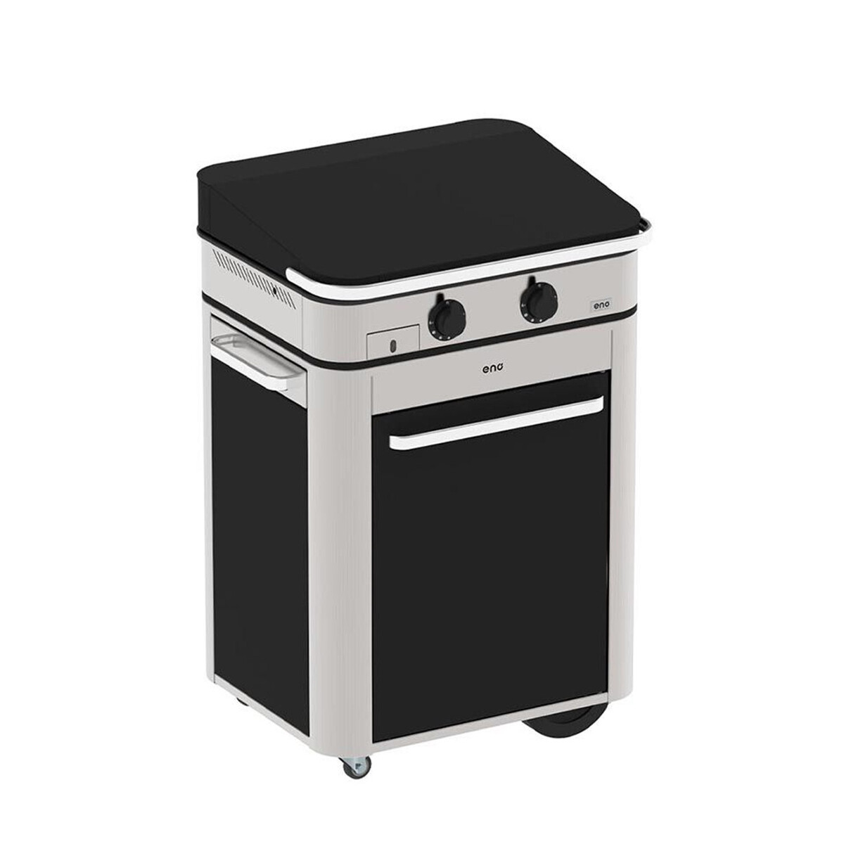 PLANCHA A GAS COMBO ENOSIGN 65 NERO & INOX CON COPERCHIO