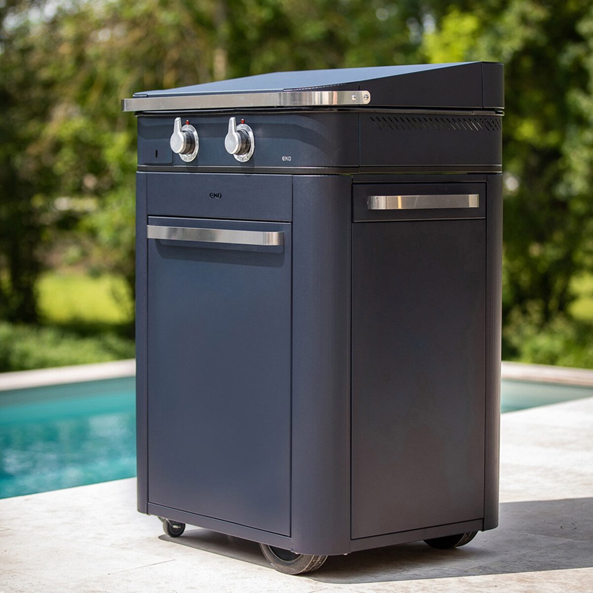 PLANCHA A GAS COMBO ENOSIGN 65 BLUE NAVY CON COPERCHIO