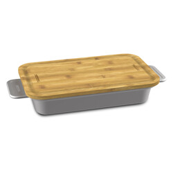 TEGLIA PER ARROSTI CON TAGLIERE IN BAMBU'