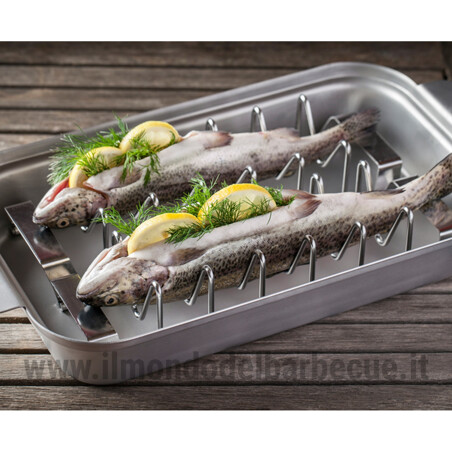 GRIGLIA PER PESCE E COSTOLETTE IN ACCIAIO INOX FORNETTO