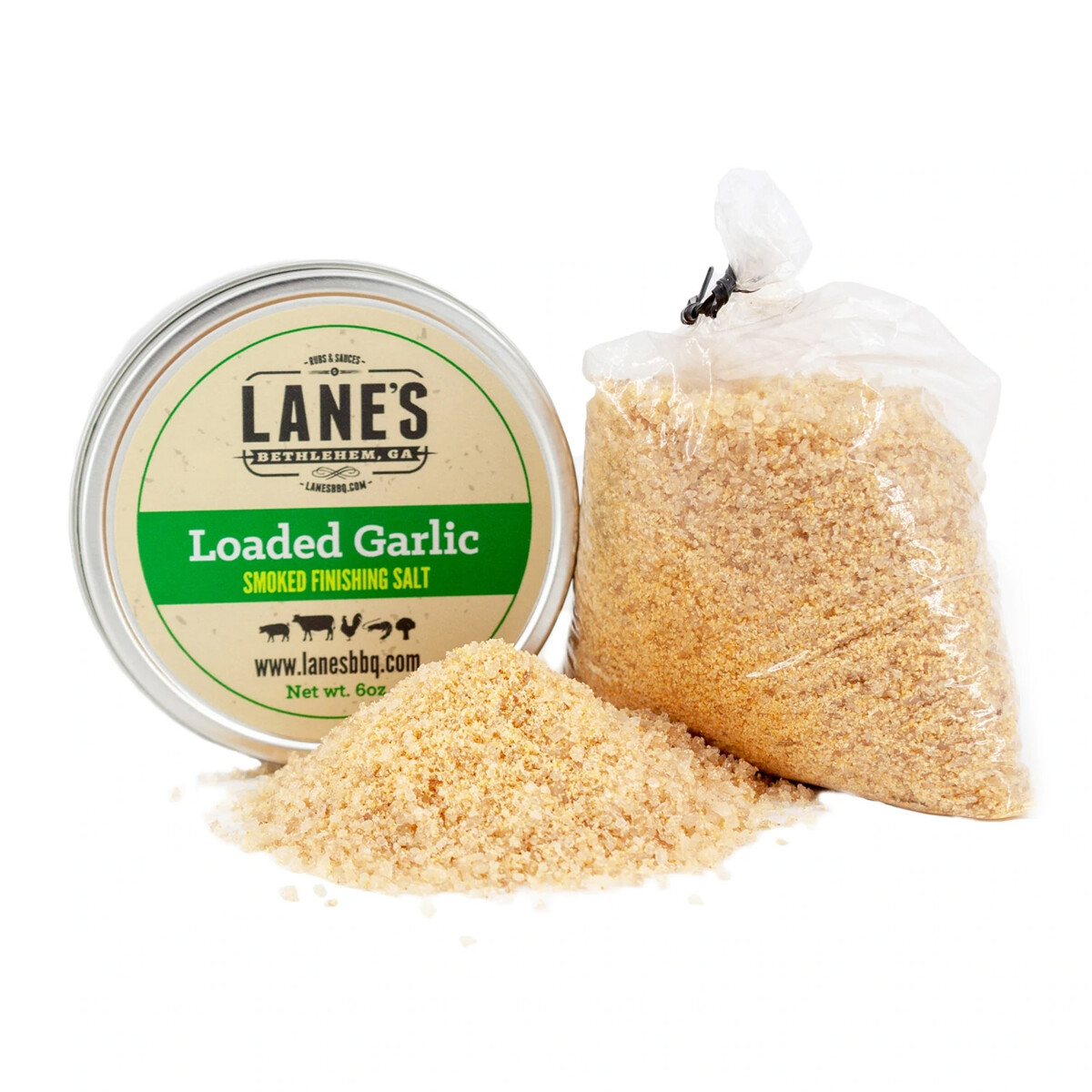 LANE'S LOADED GARLIC SMOKED FINISHING SALT LANE'S LOADED GARLIC SMOKED FINISHING SALT