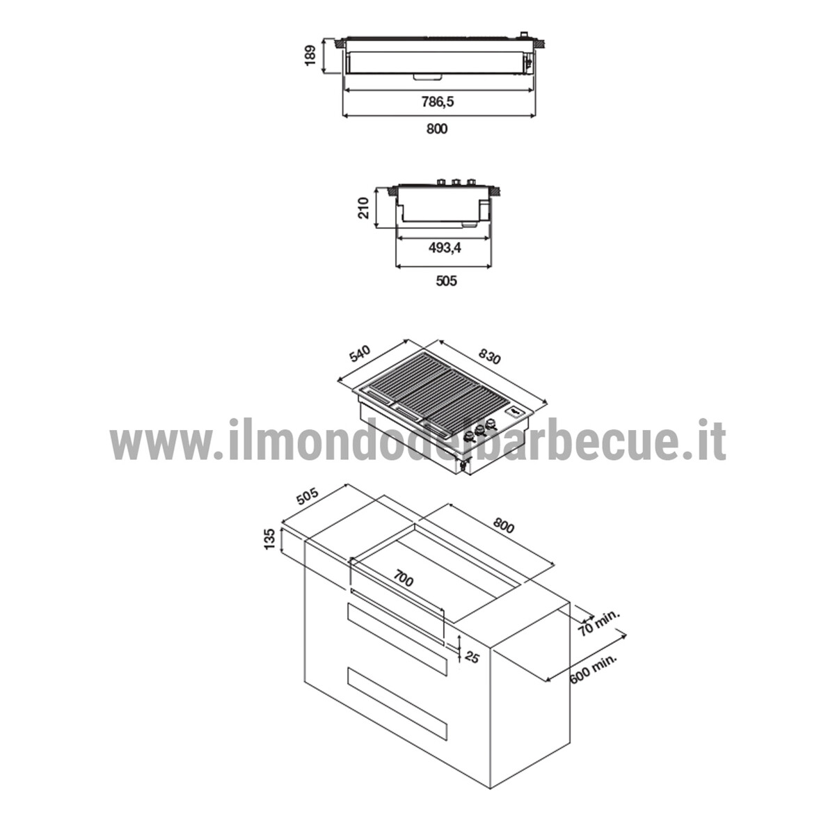 BARBECUE A GAS PRO OUTDOOR FULGOR 80 DA INCASSO