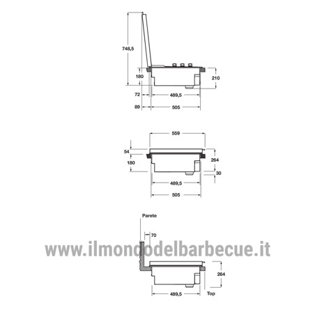 COPERCHIO BASSO PER BARBECUE PRO OUTDOOR FULGOR 80