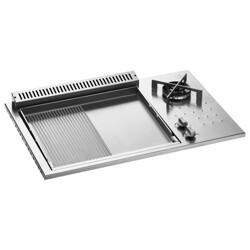 PLA.NET BBQ COMBI 55 P.INOX LISCIA/RIGATA + F.DUAL DA INCASSO