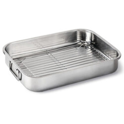 TEGLIA IN ACCIAIO INOX CON GRIGLIA REVERSIBILE