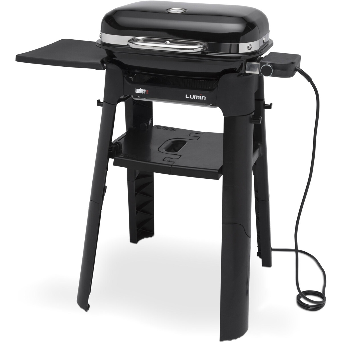 Barbecue Elettrico Weber Lumin Compact | Griglia 43x32 Cm | Raggiunge 315°C | Per Rosolare, Affumicare, Cuocere A Vapore | Con Stand
