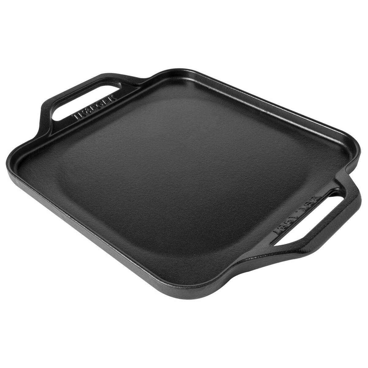 Ghisa Per Tutti I Fuochi PRITOK Padella Per Barbecue A Induzione, Ondulata, In Ghisa: 24 X 24 Cm, A Induzione Con Manico Pieghevole In Legno, Padella In Ghisa Rettangolare Antiaderente, Padella Per