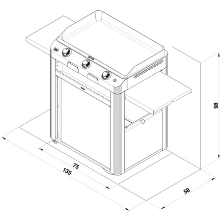 COMBO PLANCHA FUSION 75 GRIGIO SCURO Eno Piastre in ghisa smaltata | Il Mondo Del Barbecue