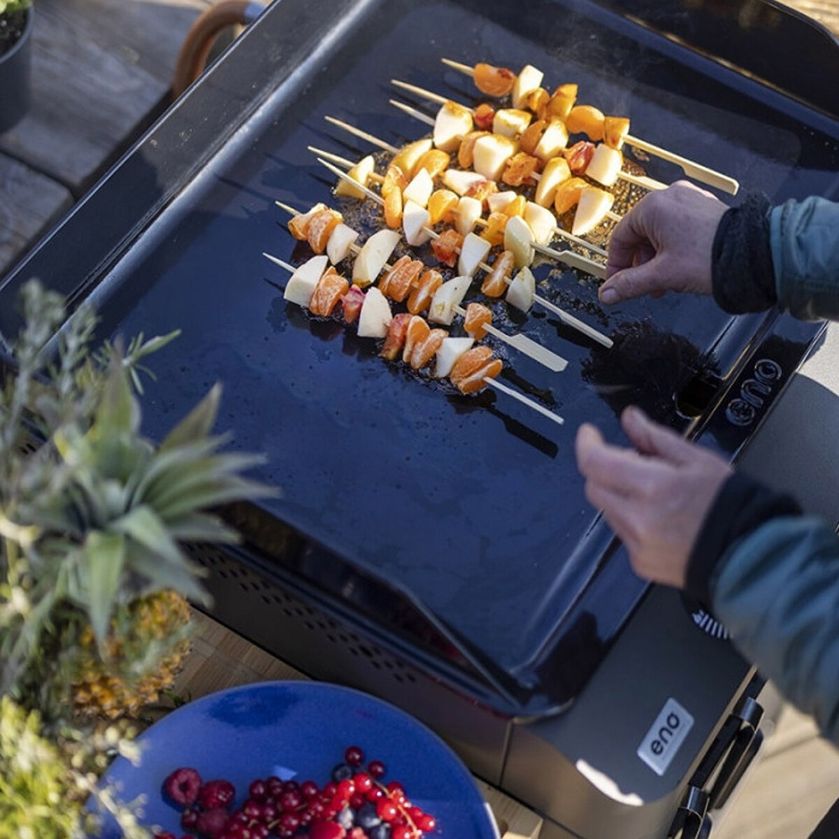 COMBO PLANCHA FUSION 75 GRIGIO SCURO Eno Piastre in ghisa smaltata | Il Mondo Del Barbecue