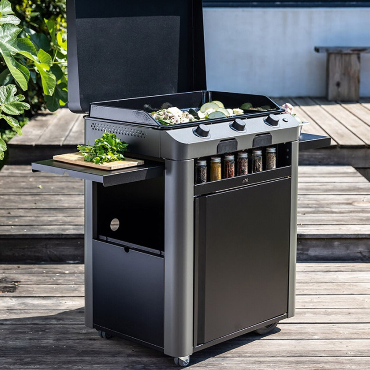 COMBO PLANCHA FUSION 75 GRIGIO SCURO Eno Piastre in ghisa smaltata | Il Mondo Del Barbecue