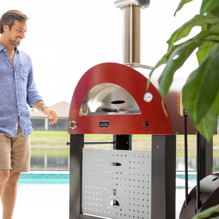 ALFA MODERNO 2 PIZZE FORNO PIZZA A LEGNA ANTIQUE RED Alfa forni Forni pizza | Il Mondo Del Barbecue