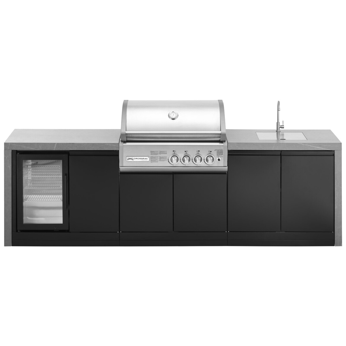 CROSSRAY WATERFALL 4 KITCHEN CON LAVELLO E FRIGORIFERO