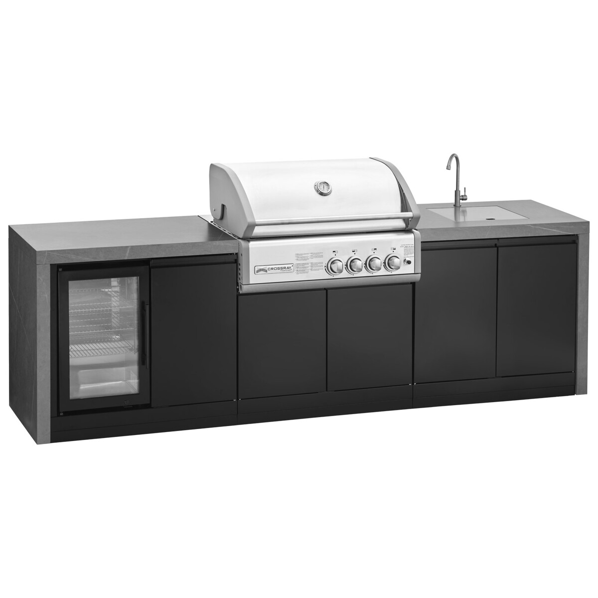 CROSSRAY WATERFALL 4 KITCHEN CON LAVELLO E FRIGORIFERO
