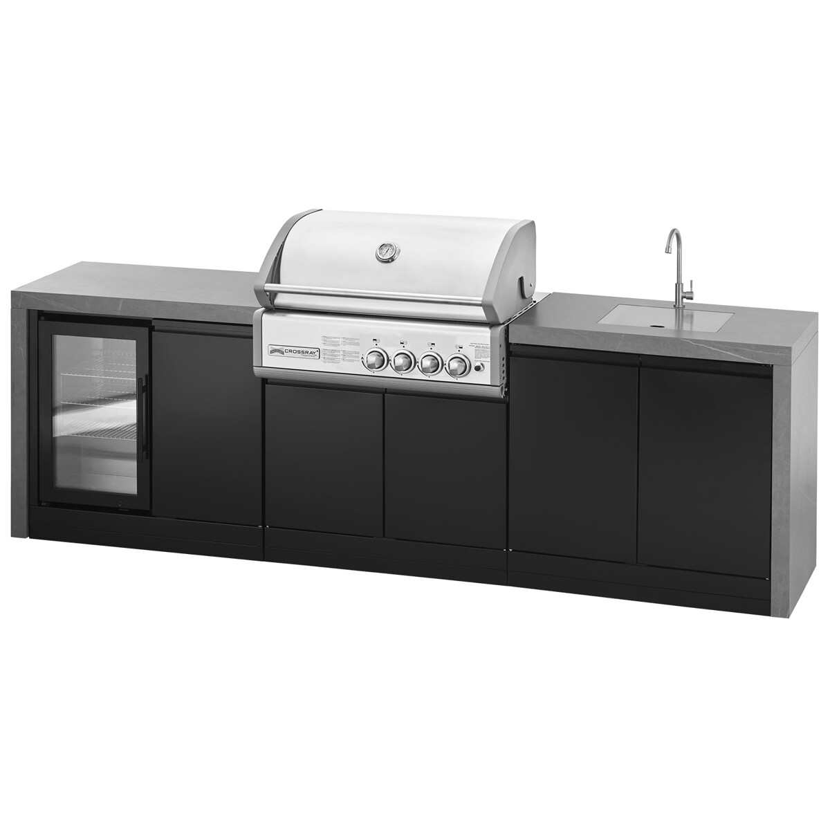 CROSSRAY WATERFALL 4 KITCHEN CON LAVELLO E FRIGORIFERO