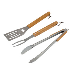 SET 3 PEZZI CON MANICO IN LEGNO