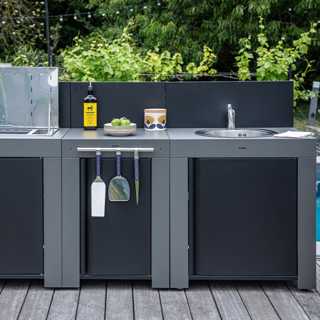 MODULO COMBINATO GRIGIO SCURO Eno Piastre in ghisa smaltata | Il Mondo Del Barbecue