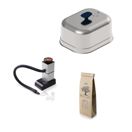 KIT AFFUMICATURA A FREDDO CON CAMPANA INOX Eno Piastre in ghisa smaltata | Il Mondo Del Barbecue