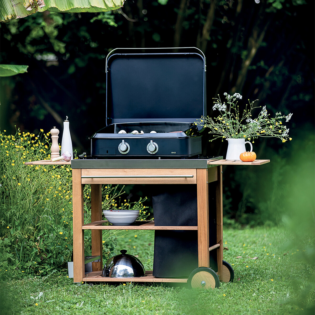 PLANCHA A GAS ENOSIGN 65 BLUE NAVY Eno Piastre in ghisa smaltata | Il Mondo Del Barbecue