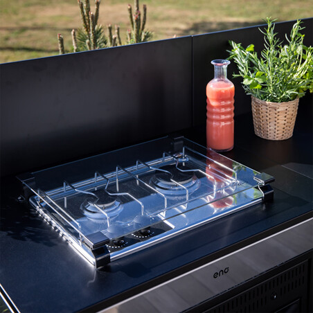 MODULO PER MASTER 2 ACCIAIO INOX E NERO Eno Piastre in ghisa smaltata | Il Mondo Del Barbecue