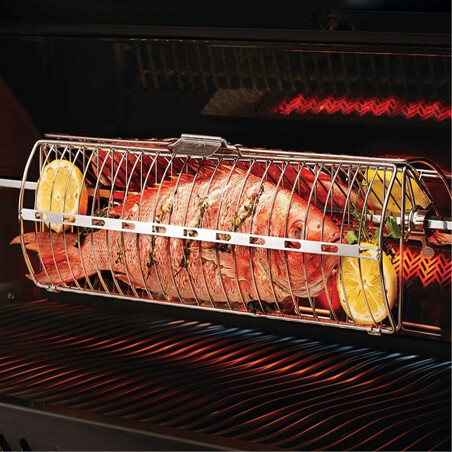 CESTELLO PESCE INOX GIRARROSTO  | Il Mondo del Barbecue