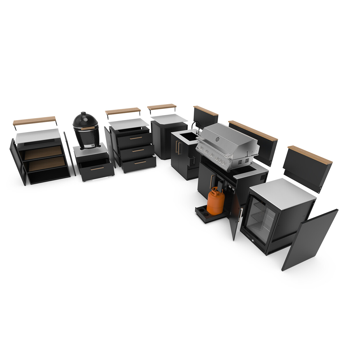 CUCINA DA ESTERNO BRABURA KC.C064 - 363 CM | Il Mondo del Barbecue