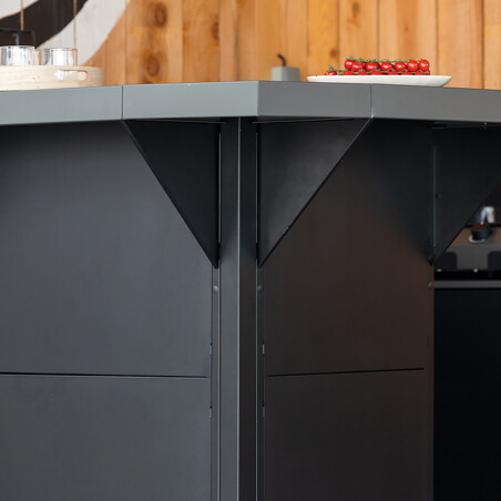 MENSOLA AD ANGOLO MODULO FELIX 35 CM GRIGIO Eno Piastre in ghisa smaltata | Il Mondo Del Barbecue