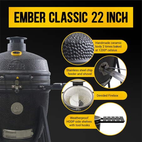 BARBECUE A CARBONE GRLLR EMBER CLASSIC LARGE NERO OPACO  | Il Mondo del Barbecue