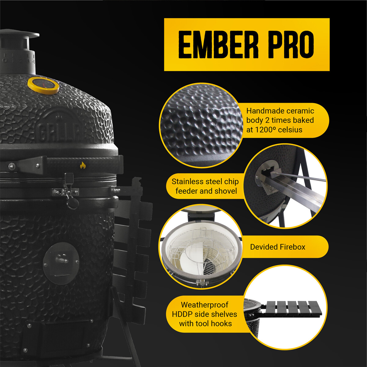 GRLLR EMBER KAMADO PRO NERO| Il Mondo del Barbecue