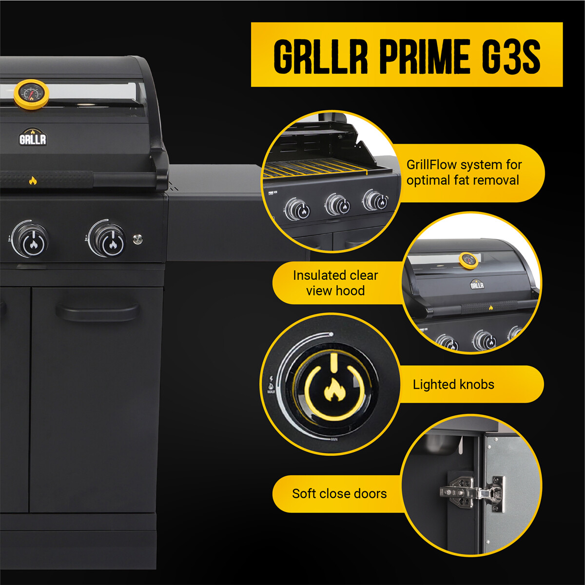 BARBECUE A GAS GRLLR PRIME G3S 3 FUOCHI GPL| Il Mondo del Barbecue