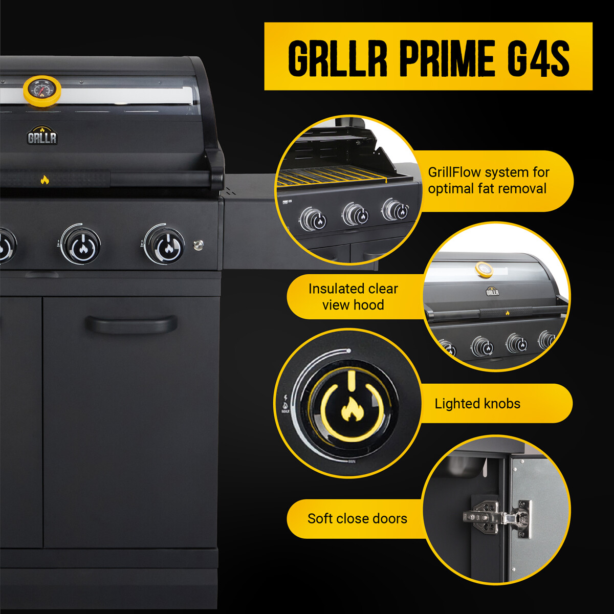 BARBECUE A GAS GRLLR PRIME G4S 4 FUOCHI GPL | Il Mondo del Barbecue