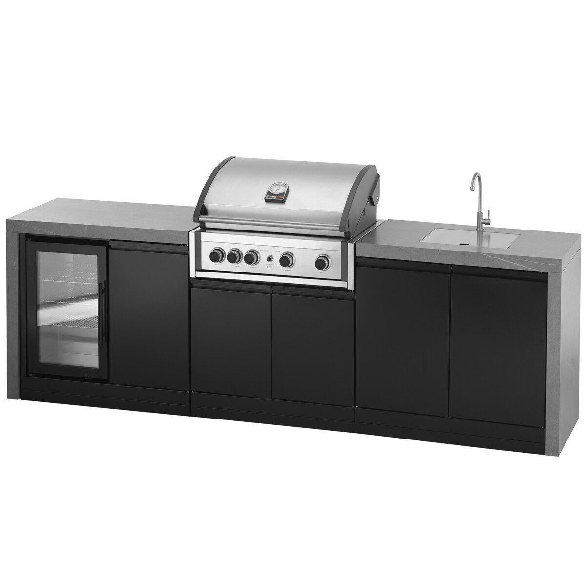CUCINA DA ESTERNO GRANDPRO PRO ELITE 274 WATERFALL SERIES CON LAVELLO E FRIGO | Il Mondo del Barbecue