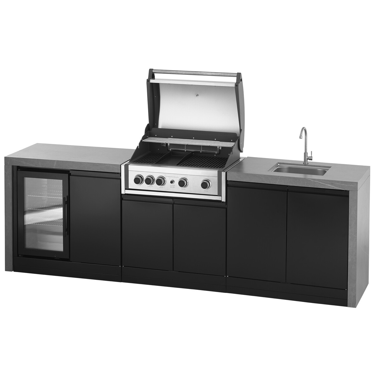 CUCINA DA ESTERNO GRANDPRO PRO ELITE 274 WATERFALL SERIES CON LAVELLO E FRIGO | Il Mondo del Barbecue