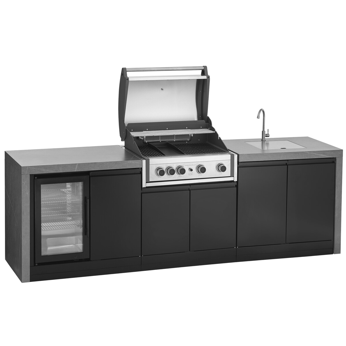 CUCINA DA ESTERNO GRANDPRO PRO ELITE 274 WATERFALL SERIES CON LAVELLO E FRIGO | Il Mondo del Barbecue