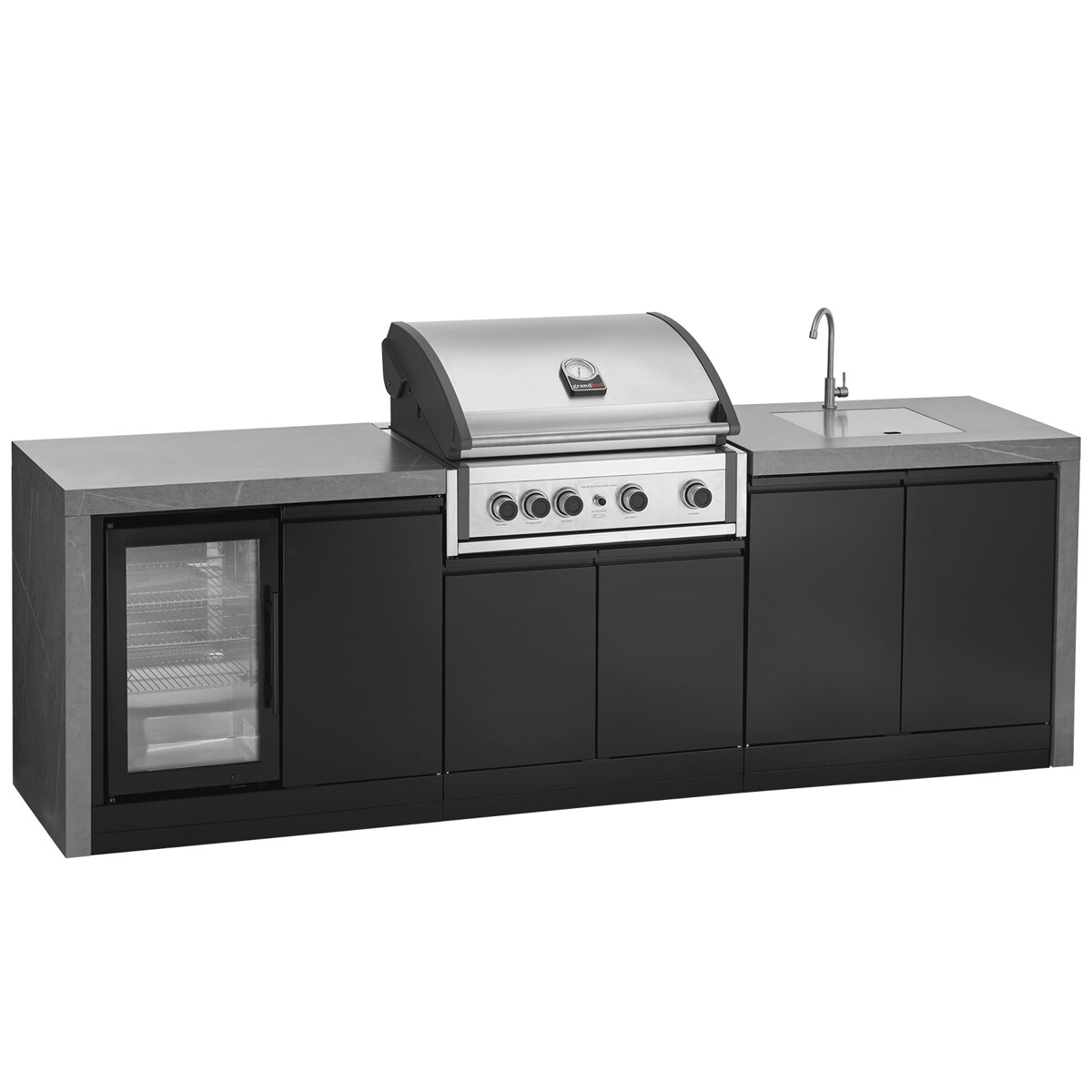 CUCINA DA ESTERNO GRANDPRO PRO ELITE 274 WATERFALL SERIES CON LAVELLO E FRIGO | Il Mondo del Barbecue