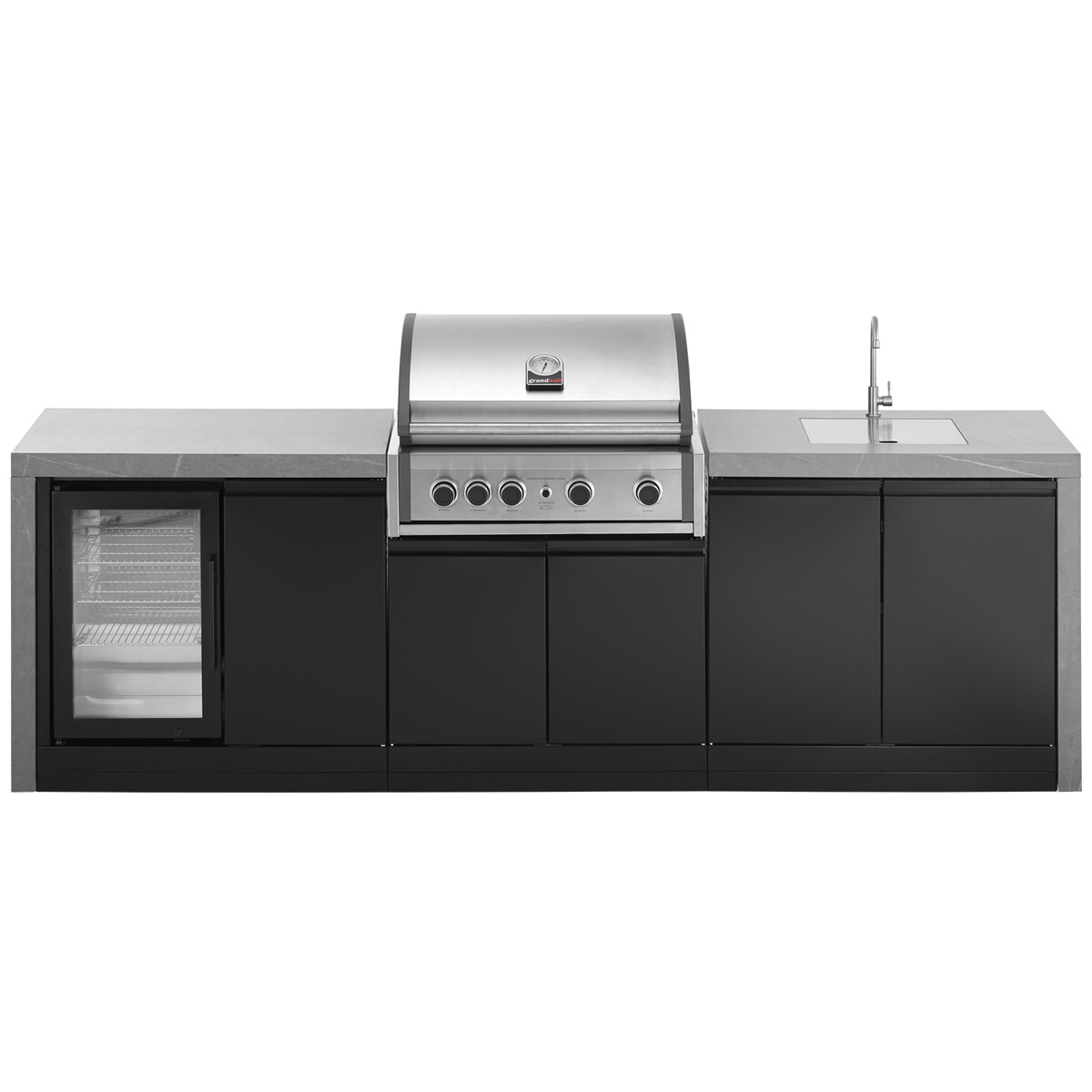 CUCINA DA ESTERNO GRANDPRO PRO ELITE 274 WATERFALL SERIES CON LAVELLO E FRIGO | Il Mondo del Barbecue
