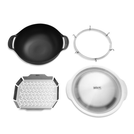 WOK CON CESTELLO DI COTTURA A VAPORE WEBER CRAFTED Weber Accessori | Il Mondo Del Barbecue