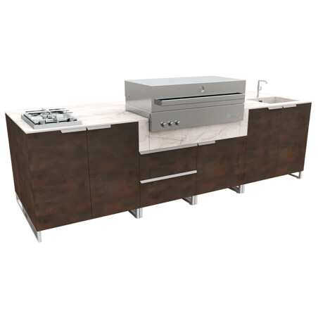 CUCINA DA ESTERNO IN HPL RUGGINE / YULE WHITE