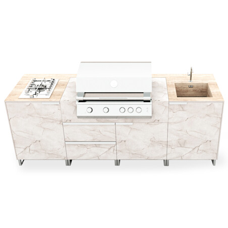 CUCINA DA ESTERNO IN HPL YULE WHITE / ROVERE ORTISEI