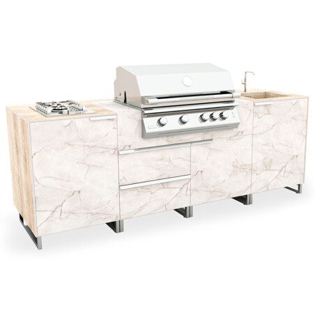 CUCINA DA ESTERNO IN HPL YULE WHITE / ROVERE ORTISEI