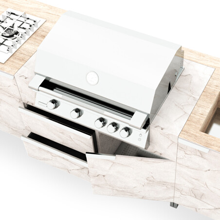 CUCINA DA ESTERNO IN HPL YULE WHITE / ROVERE ORTISEI