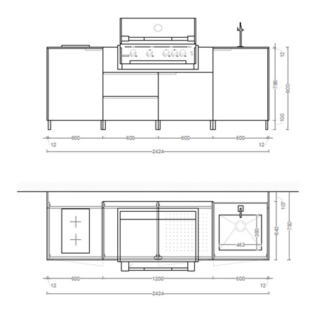 CUCINA DA ESTERNO IN HPL YULE WHITE / ROVERE ORTISEI