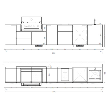CUCINA DA ESTERNO IN HPL BRECCIA IMPERIALE / ARGILLA