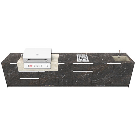 CUCINA DA ESTERNO IN HPL BRECCIA IMPERIALE / ARGILLA