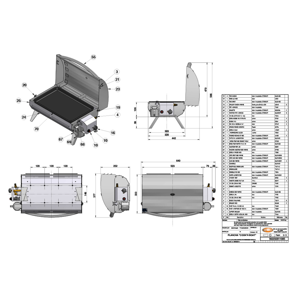 PLANCHA A GAS ENO COOK'N BOAT Eno Piastre in ghisa smaltata | Il Mondo Del Barbecue