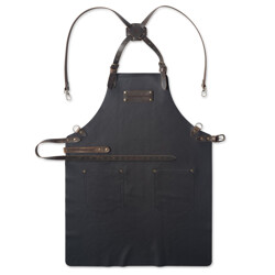 GREMBIULE FEUERMEISTER PREMUIM REGGIATURA INCROCIATA IN PELLE NAPPA-NERO Accessori | Il Mondo Del Barbecue