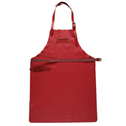 GREMBIULE FEUERMEISTER PREMUIM TRACOLLA IN PELLE NAPPA-ROSSO Accessori | Il Mondo Del Barbecue